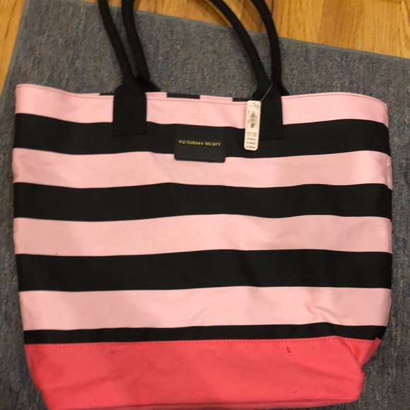 Victoria's Secret Handbags - VS Tote-pink and black striped